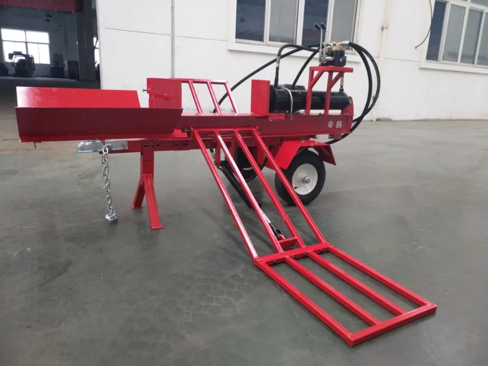 Mechanical Gasoline Trailer Log Splitter Rear Casting Wood Splitting Machine with Lifter