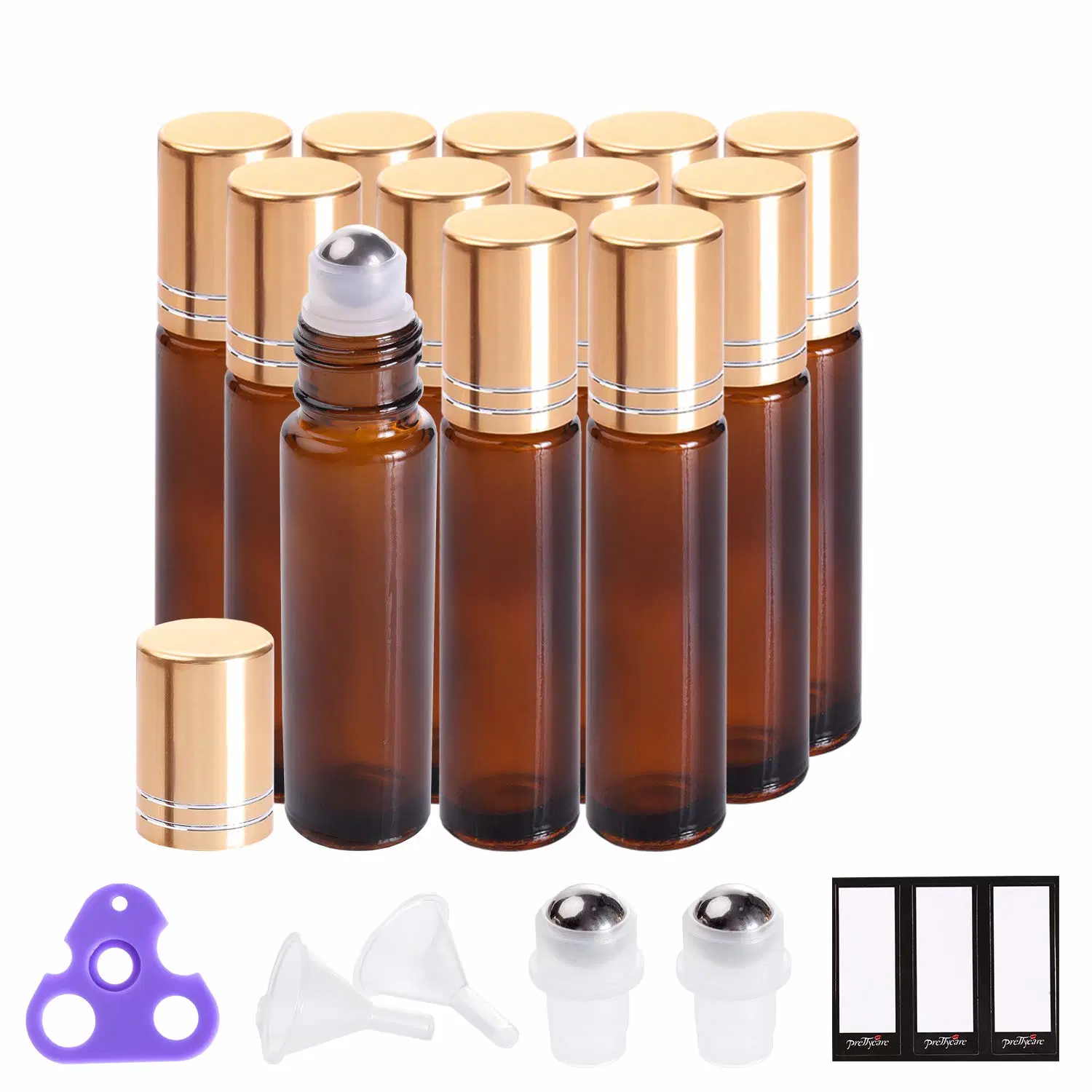 Glassware Essential Oil Roller Bottles 10ml Amber Glass Candle Holder