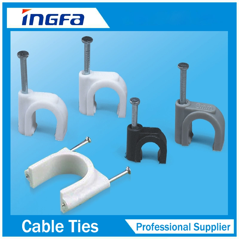 Round Cable Clips with Steel Nail for Tight