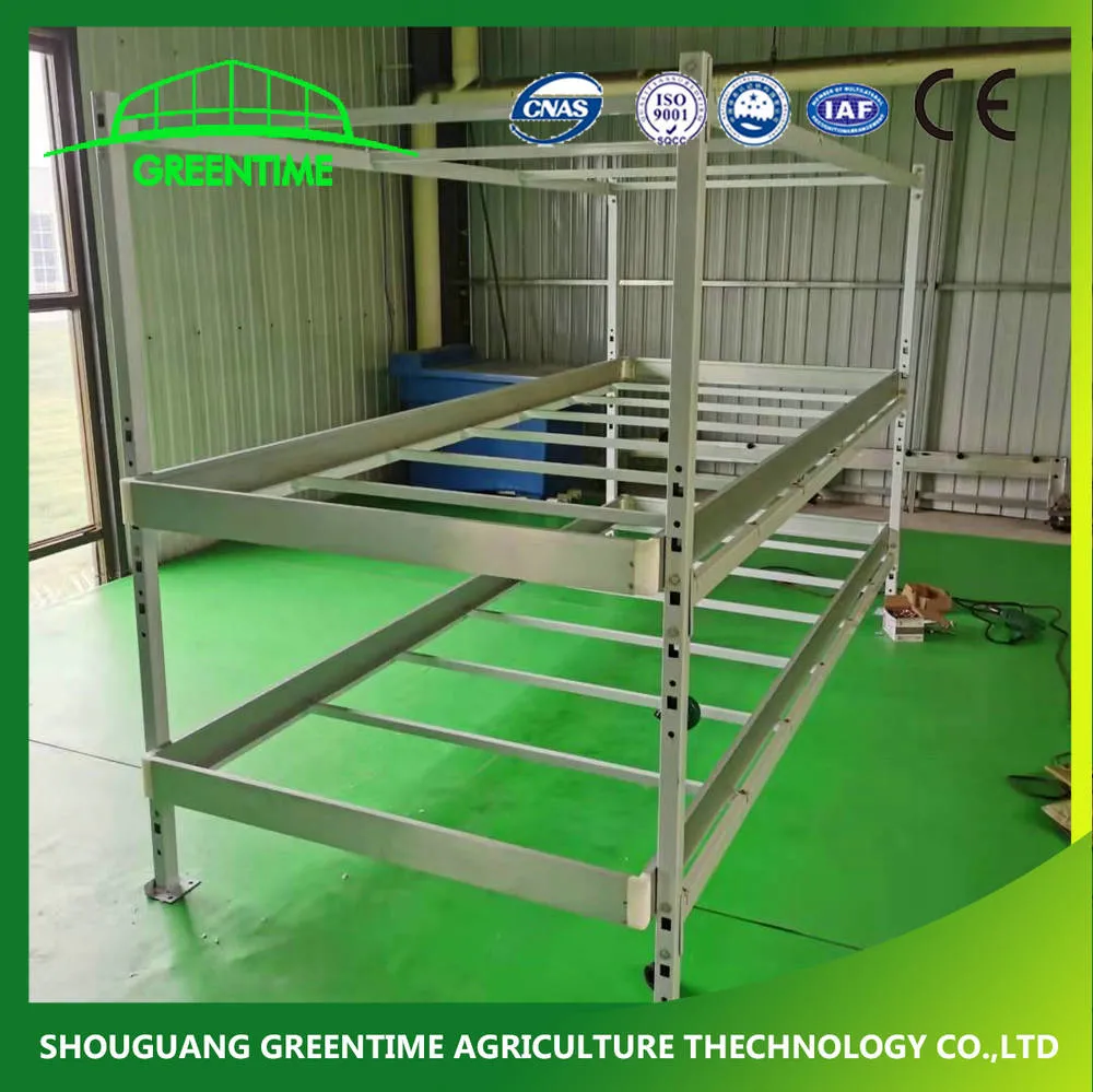 Greenhouse Rolling Bench Table Aluminum Alloy Frame Seedbed for Flower