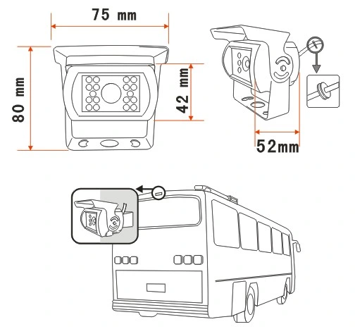 Tension de fonctionnement de 7 pouces DC11-32v voiture numérique pour la sécurité du système de sécurité d'inversion du système de rétroviseur