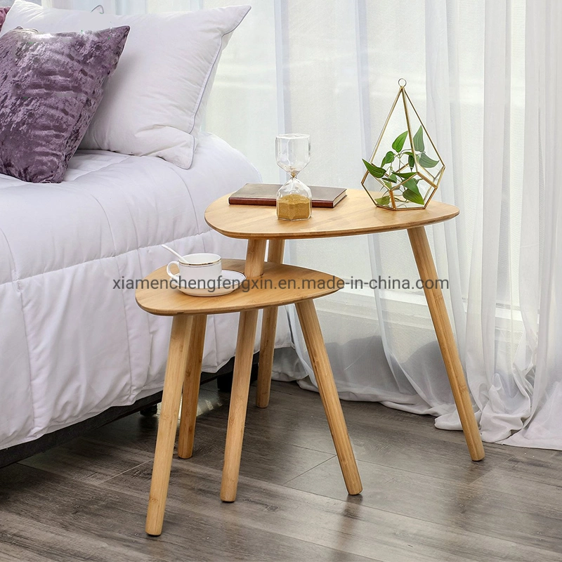 Set von 2 Bamboo Nesting Coafeseite skandinavische Beistelltische Für Heim und Büro