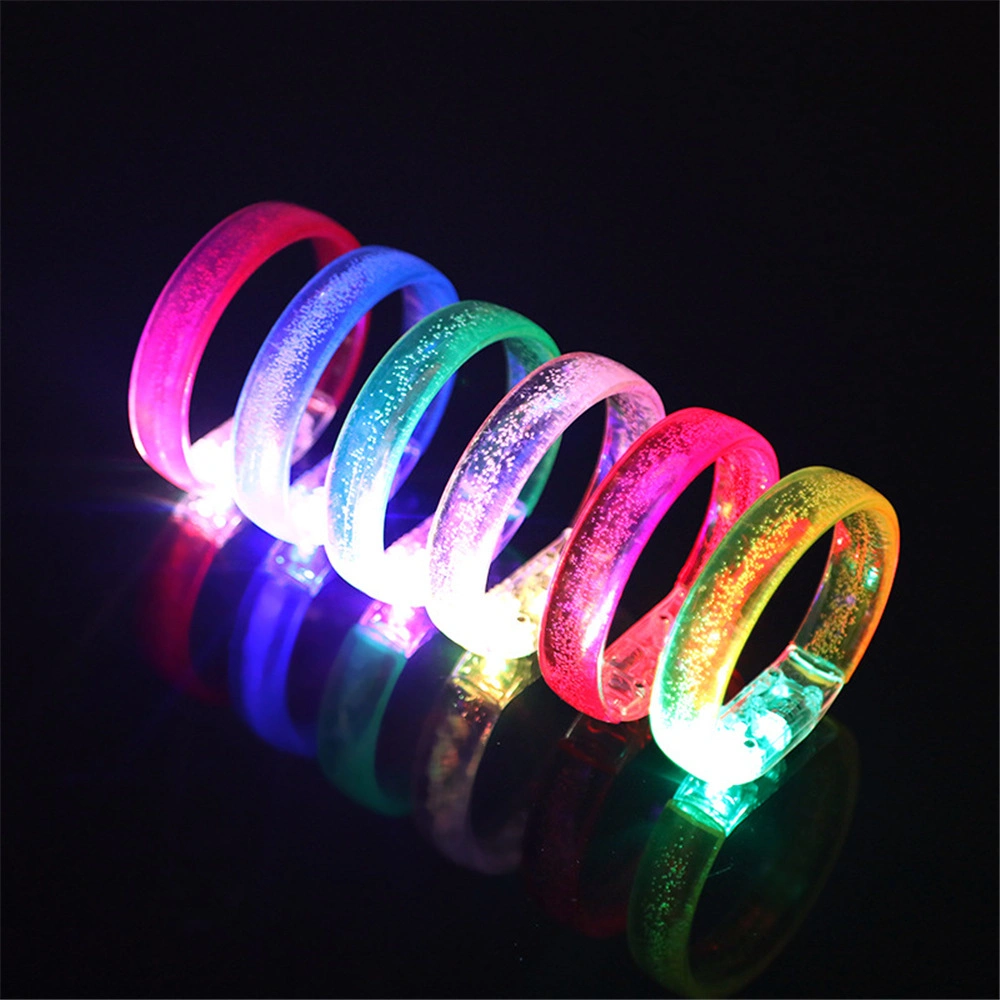 Hot Fashion Acrylic Gifts Colorful Glow in The Dark Bracelets Luminous Plastic LED Bracelet