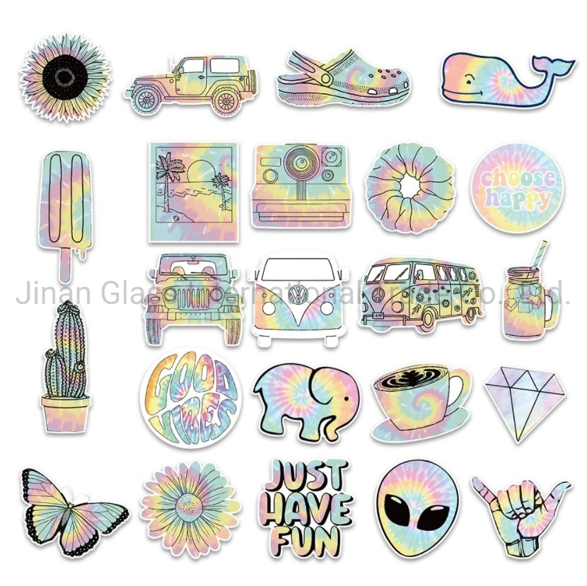 Holographic Laser Pop Cartoon Stickers Notebook Water Cup Helmet Body Decoration Stickers