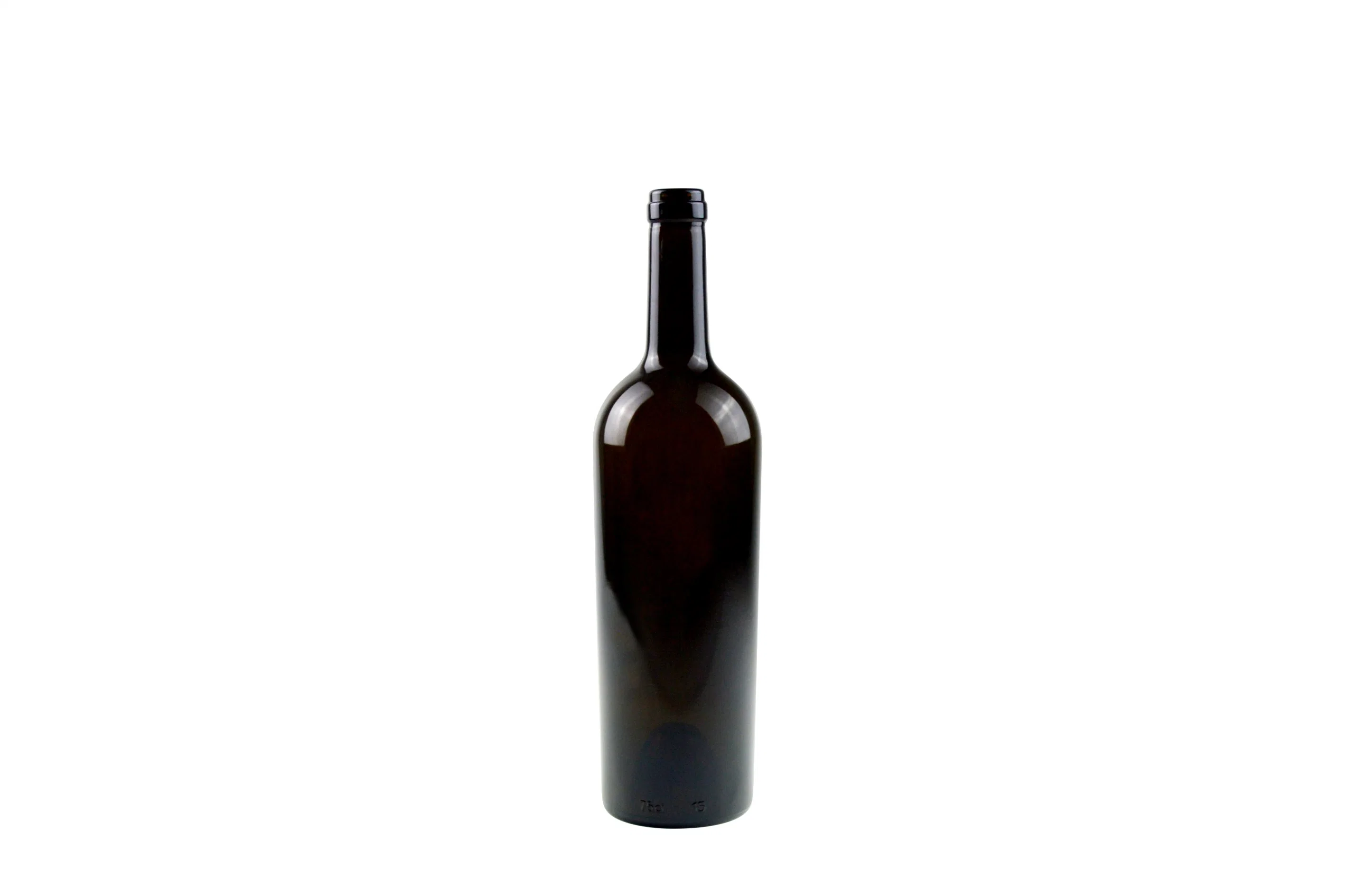 High quality/High cost performance Empty Clear Antique Dark Green Bordeaux Glass Wine Bottle