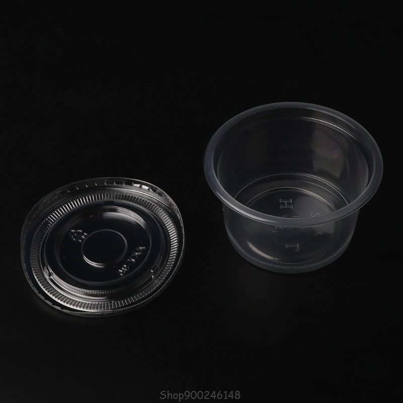 0.75/1/1.5/2/2.5/3.25/4/5.5oz Disposable Clear Plastic Round Chutney Cups Food Container Storage Box with Lids