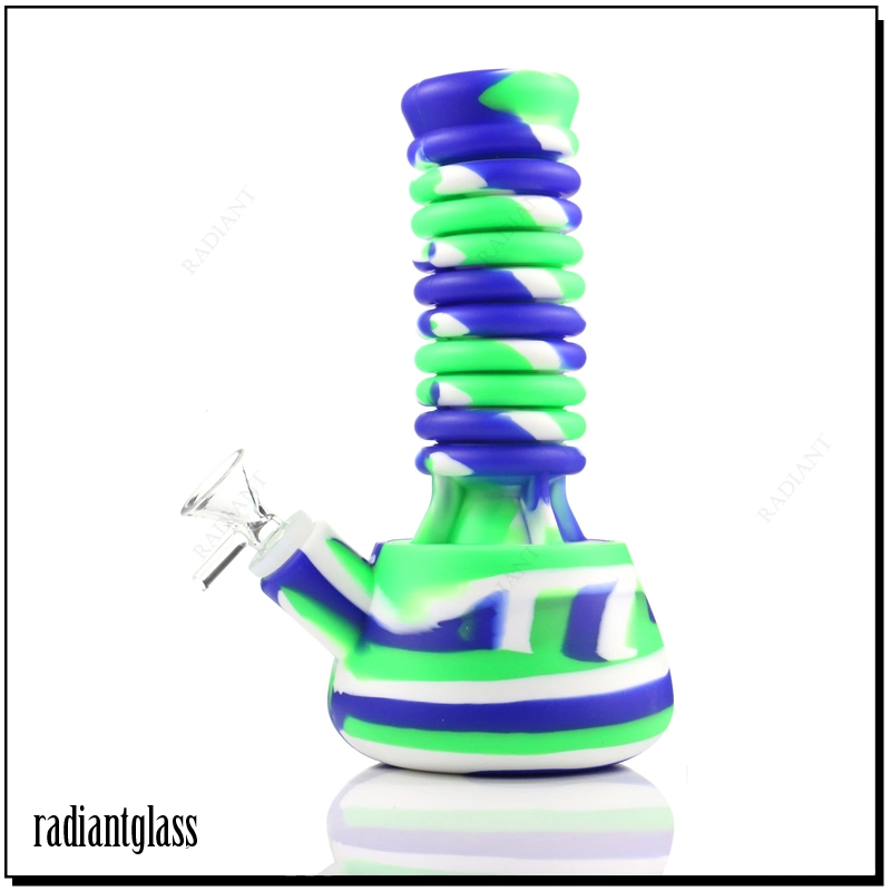 Silicone Extendable Neck Round Base Beaker Smoking Water Pipe