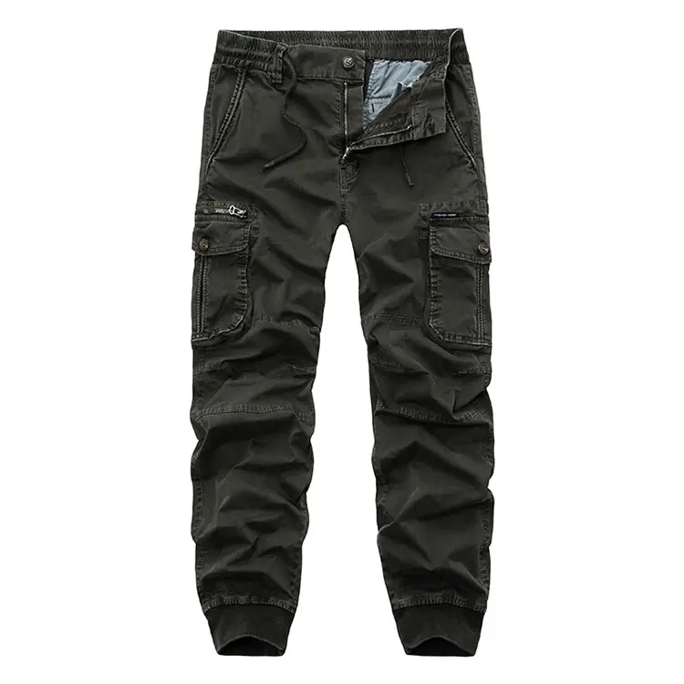 Custom Logo Solid Straight Cargo Pants Fashion Vintage Men's Trousers High quality/High cost performance Multi-Pocket Cargo Pants