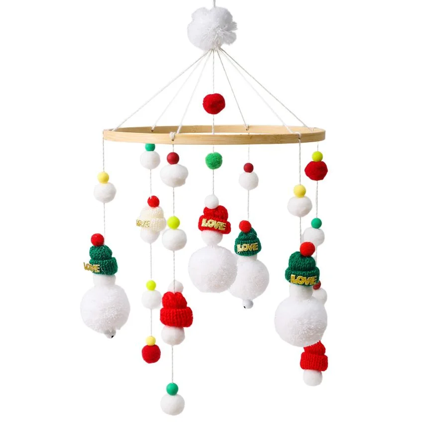 China Wholesale/Supplier Children Toy Wooden Bed Bell Baby Toy Christmas Decoration Pendant