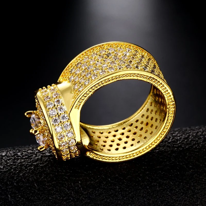 OEM Order New Trendy Micro Pave Zircon Hand Setting Punk Jewelry Rings