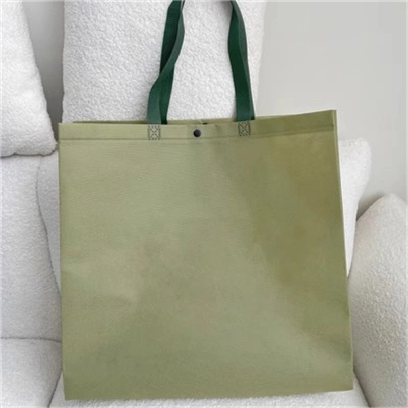 Customized Ecological Biodegradable Convenient Concealed Button Clothes Accessories Garment Gift Grocery Packaging Hot-Press Fabric Tote Non-Woven Shopping Bag