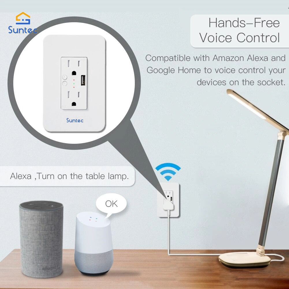 WiFi Smart Socket app للتحكم عن بعد Smart WiFi Switch Socket مع متوافق مع Alexa وGoogle Home