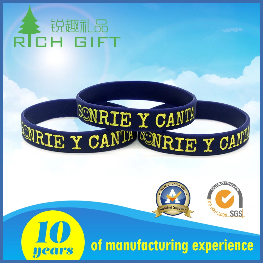 Custom Embossed/ Debossed/ Printed Colorful Logo 100% Silicone Wristband