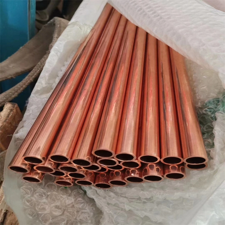 Una buena calidad ASTM C11000 C22000 C23000 C24000 Tp1 Tp2 Plaza de latón de tubos de cobre redonda de color rojo en línea recta del producto