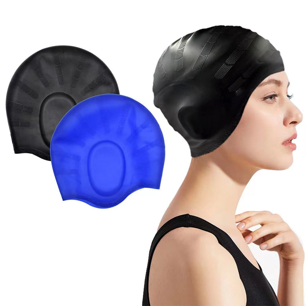 Gorra de baño de silicona puede ser impresa impermeable, niños adultos gorra de natación universal regalos Natación equipos de gimnasia