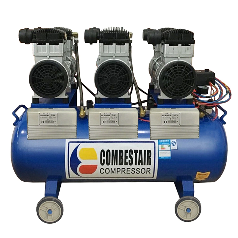 Compressor de ar silencioso 6HP 5HP isento de óleo, AC 380 V, 440 V. Compressor de suporte para bomba de ar industrial de 8bar 415V 280L Garantia de fio de cobre 2 anos