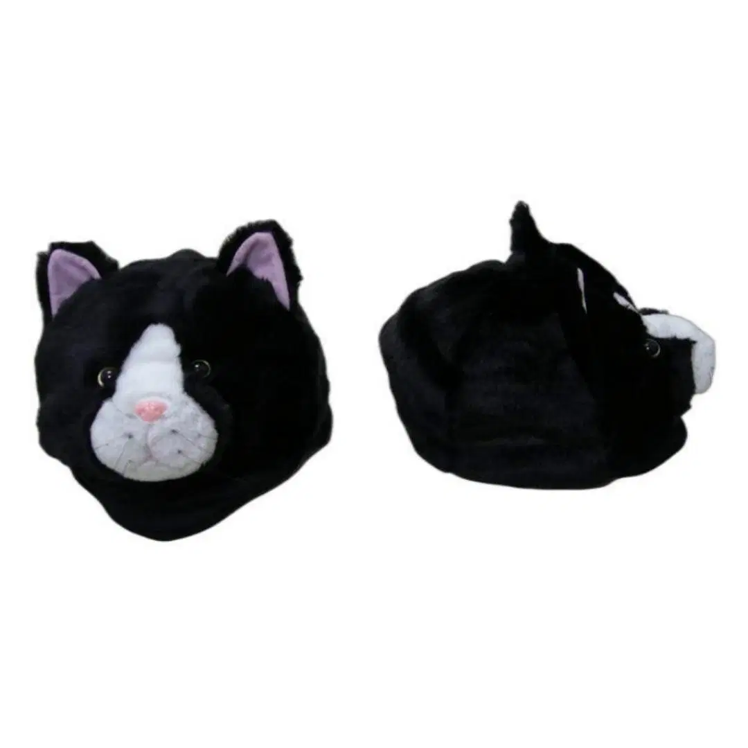 Großhandel/Lieferant Custom Winter Plüsch Tier Kopf Ox Cap 33cm Schwarz Stofftiere Weich Tierfell Funny Bull Hüte