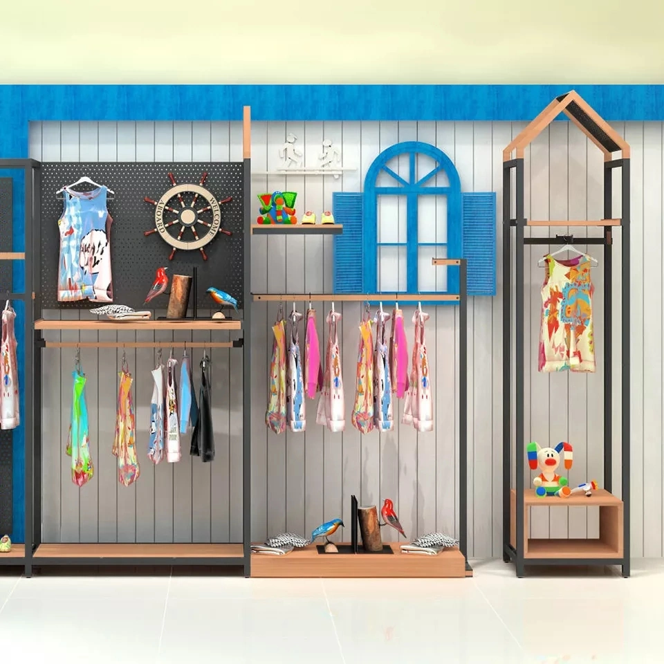 Shop Fitting Clothing Store Display Rack Kids Clothes Store Furniture Shelving