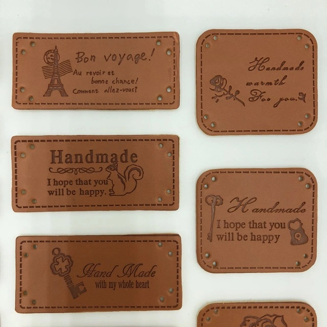 Genuine Leather Patch Label with Embossed Logo for High quality/High cost performance Jeans