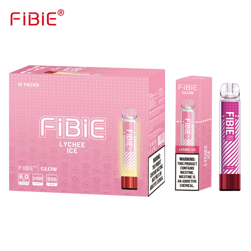 Fibie Nicotine Vape Juice Custom Vaporizer Pen Hookah 2000 Puffs Glowing Rechargeable Disposable/Chargeable Wape Pen Lost Crystal Mary Elf Bars E Shisha