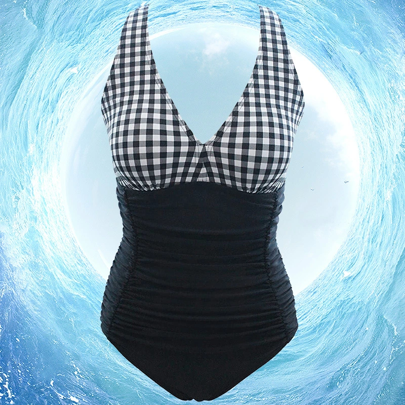 Womens One Piece Swimsuits Bikini Tummy Control Swimwear Halter Slimming Vintage Retro Swimsuit Womens Bathing Sexy Suit