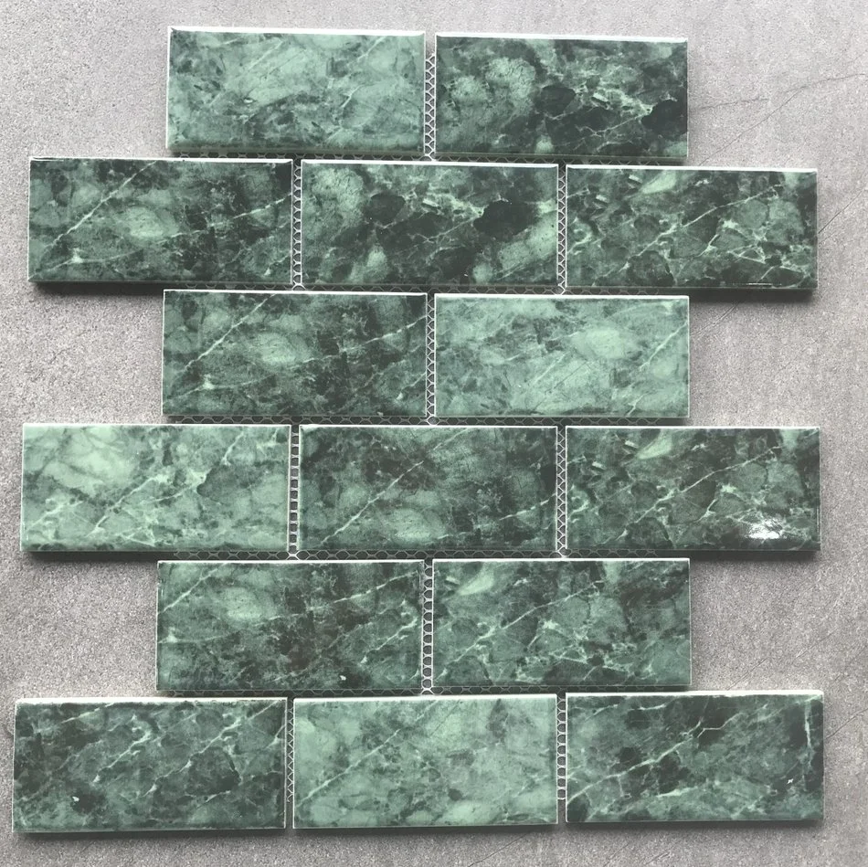 Hot Sale Building Material Green Color Ceramic Mosaic in Different Shape