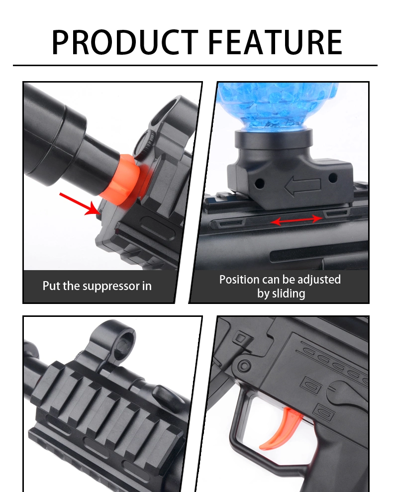 Pistola de agua recargable Orbeez Gel Blaster Gun MP5 con pistola Gel Cuentas de juguete salpicaduras pistola de bolas