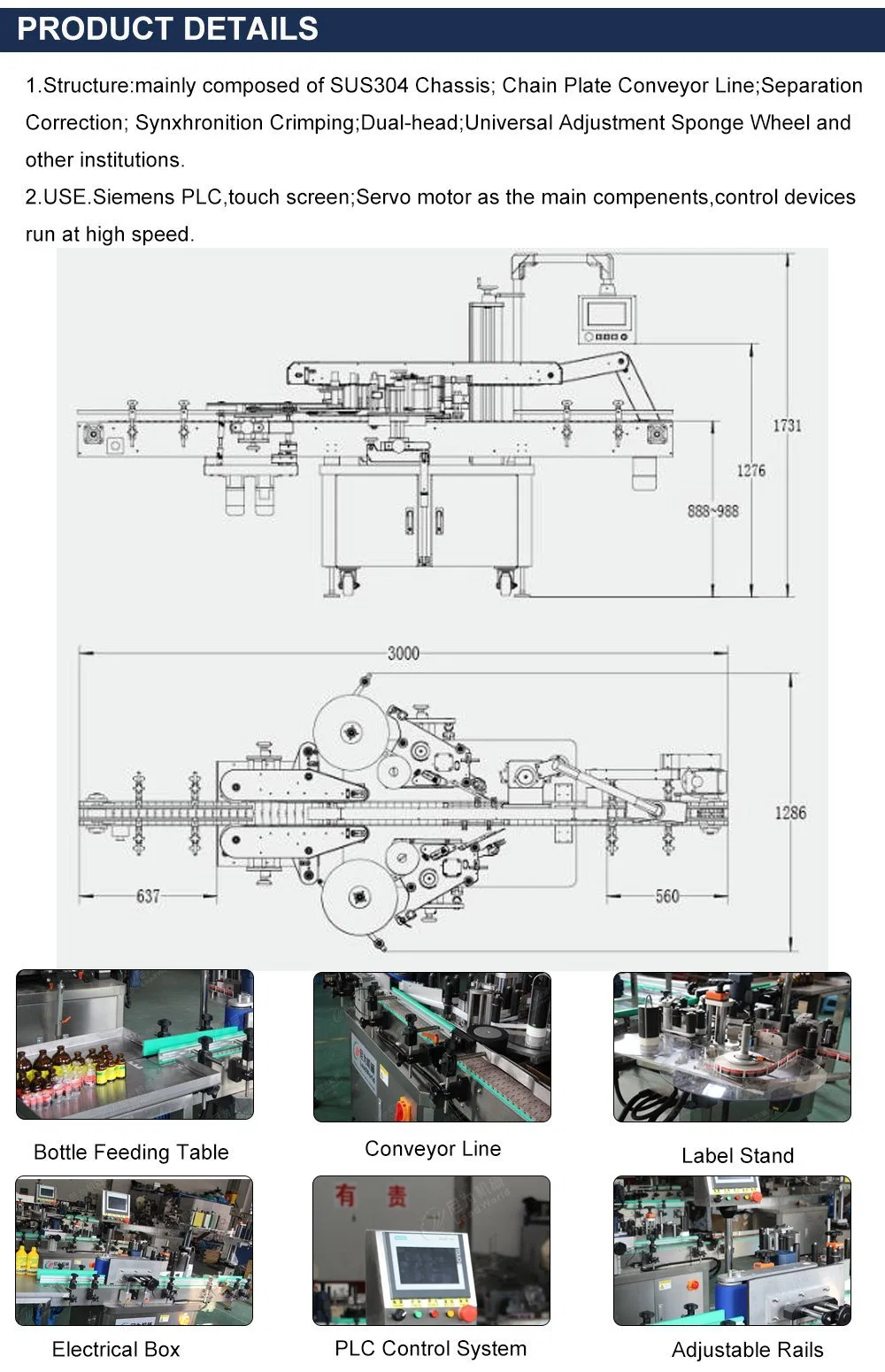 Etiqueta retrátil de PVC automática de cabos da máquina de embalagem da máquina Máquina de rotulagem lateral duplo