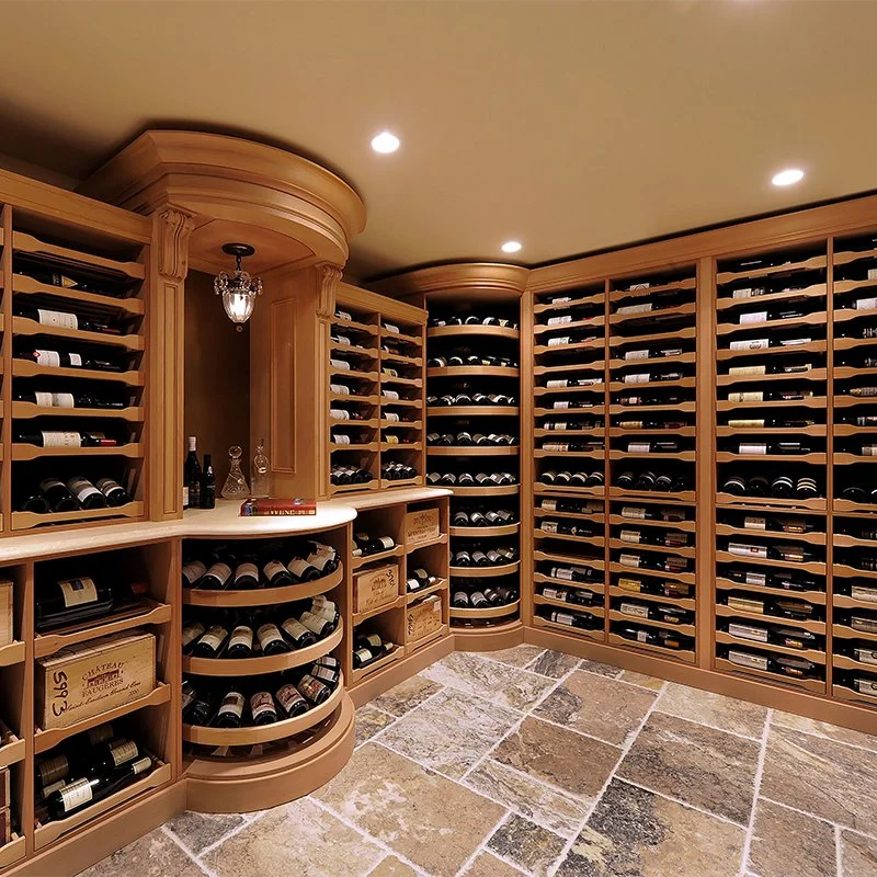 Popular 100 Bottle Wood Standing Countertop Stackable Wine Shelf Storage Red Wine Rack Cabinet Kit Display Racks for Wine