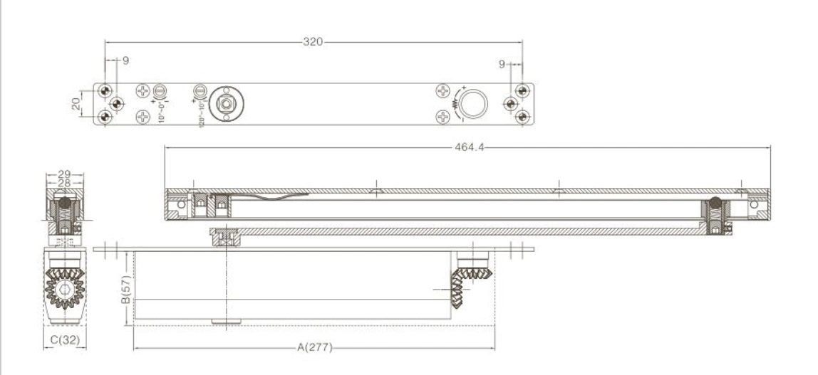 Hydraulic Door Closer Concealed Power Adjustment with Hold Open