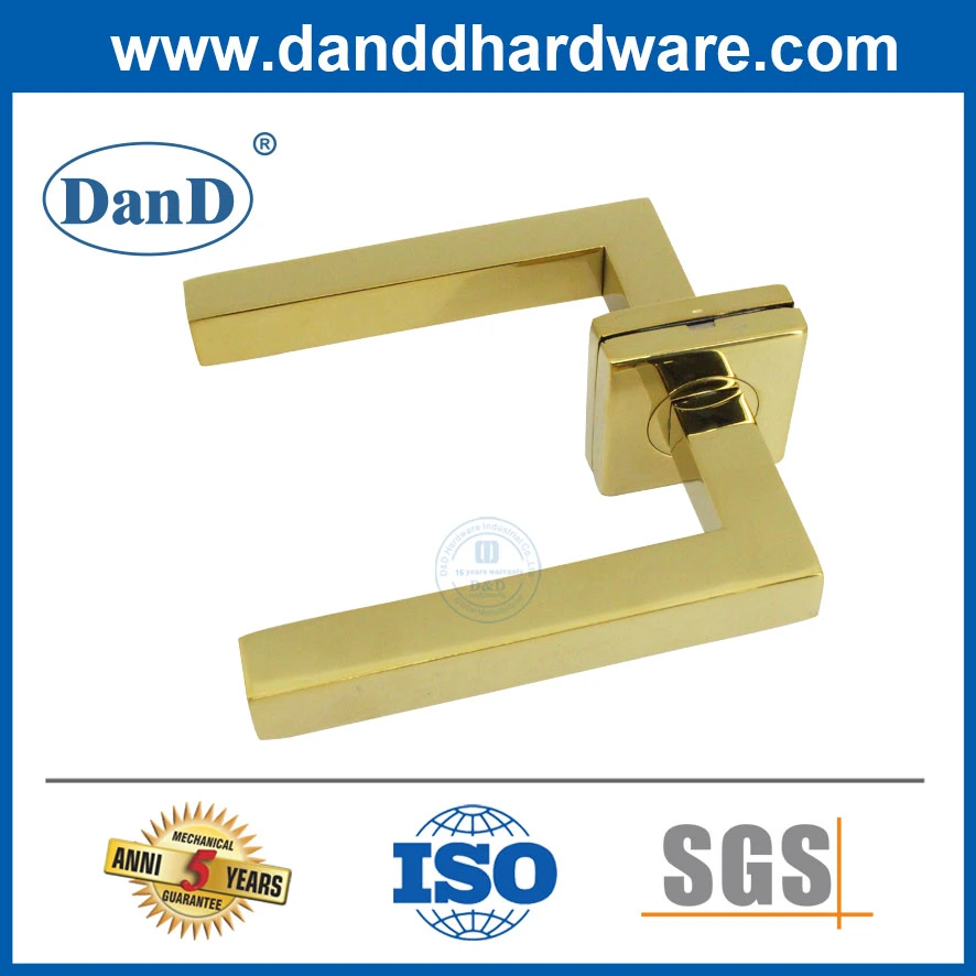 Gold Polished Brass Stainless Steel Wooden Door Lock Privacy Door Handle