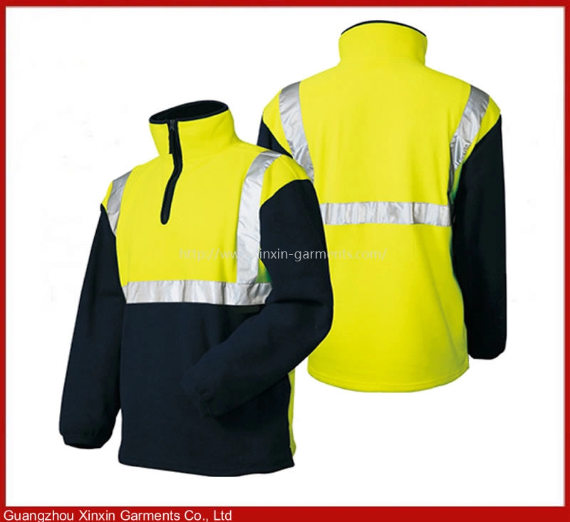 Men&prime; S Blue Outdoor Fleece Jacket Reflective Safety Jacket Protective Apparel (W433)