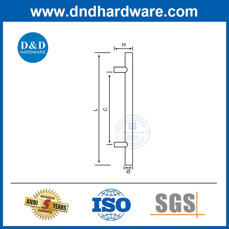 Acero inoxidable satinado Accesorios Puerta de tiro para puerta de vidrio