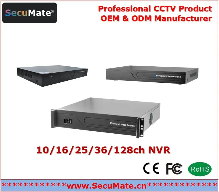 Secumate 6K 12MP 4K 8MP 6MP 5MP 4MP 3MP 2MP NVR Cámara IP OEM ODM ONVIF Poe NVR OEM/ODM Cámara CCTV DVR PTZ H. 265 Ingenic Rockchip NVR Fabricante