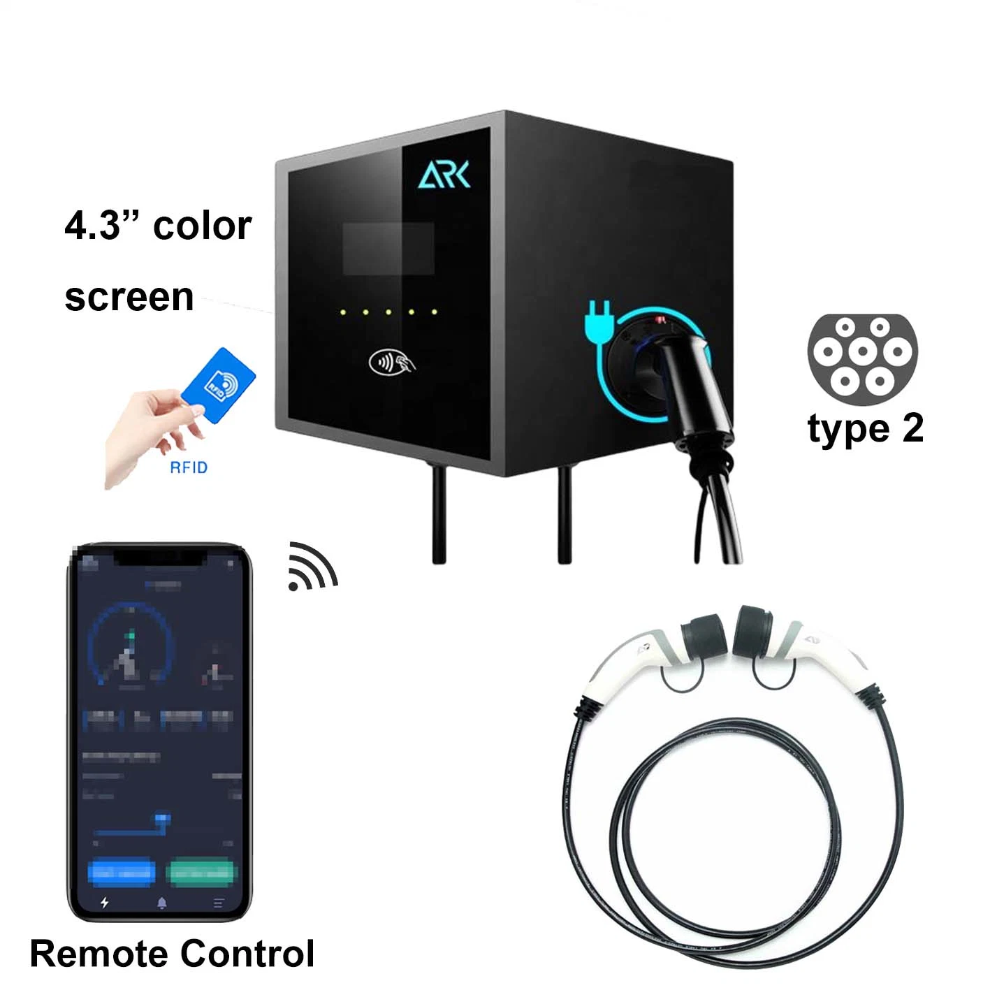 Commercial 1phase 3phase Outdoor EV Electronic Vehicle Charging Station Point