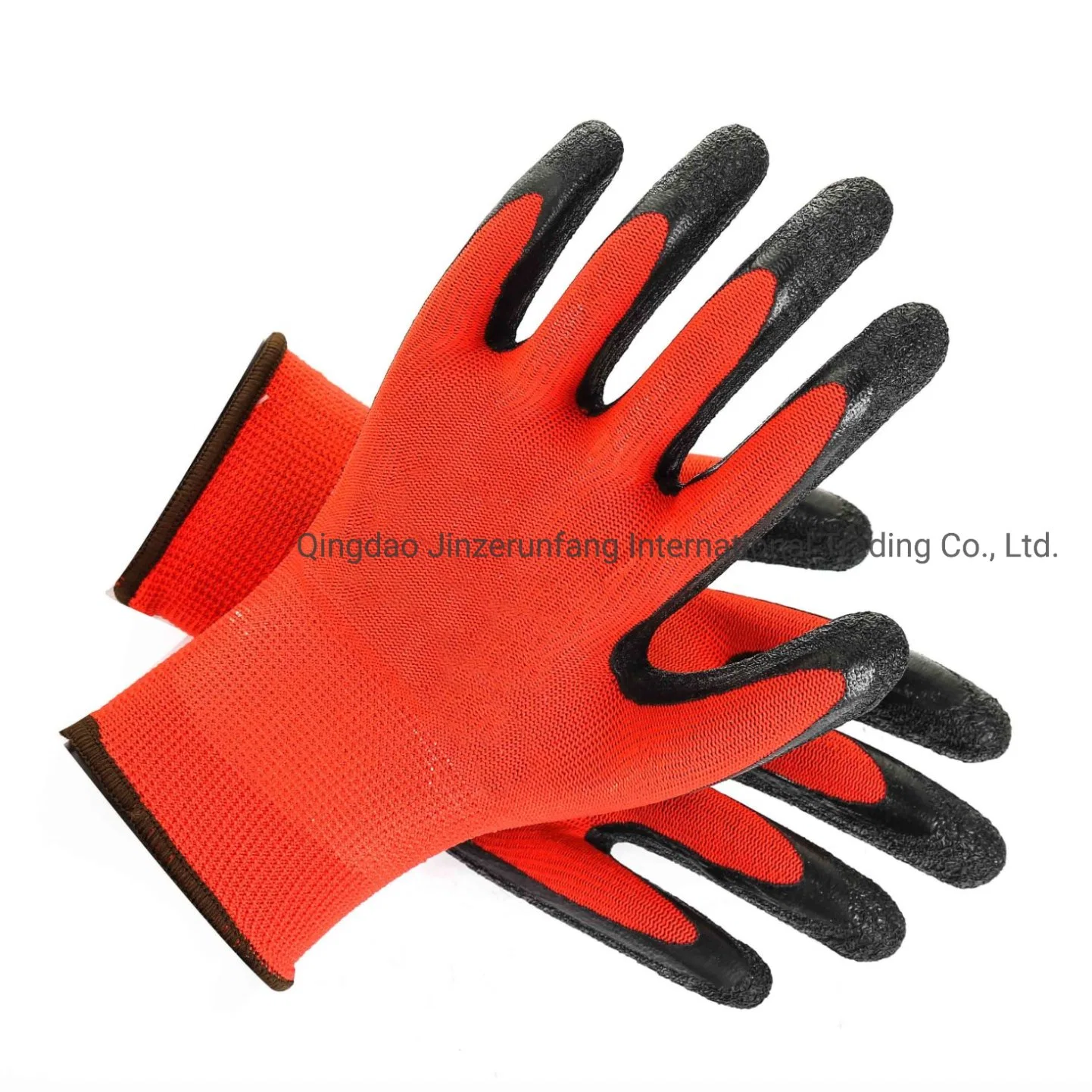 Antistatique enduits de latex de caoutchouc noir industriel 13G Polyester rouge travailler la main de la sécurité des gants de travail