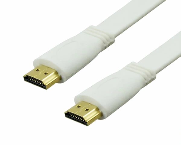 1.5m Gold Plated Male to Male HD Flat HD Charge Data Cable for TV