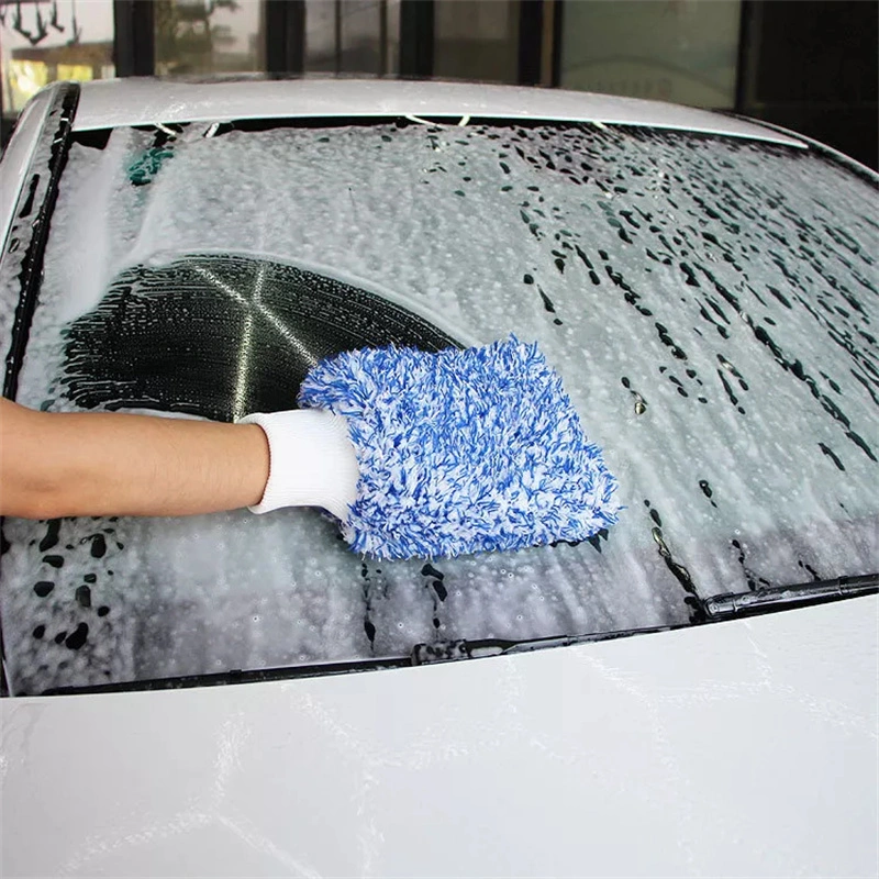 Free Samples Microfiber Car Wash Mitt Plush Cleaning Premium Scratch-Free Car Wash Gloves