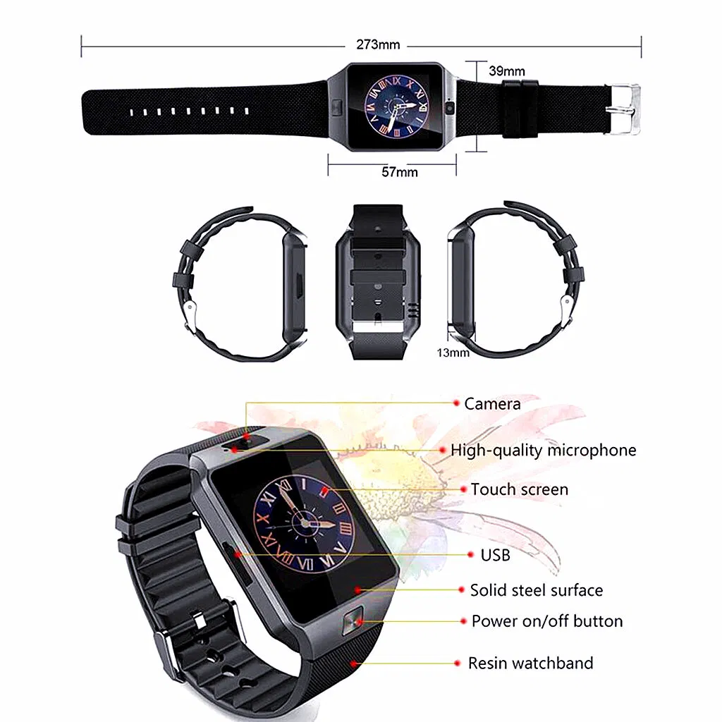 Screen Fitness Tracker Intelligente mit SIM-Karten Kamera Bluetooth Armbanduhr Smart Watch