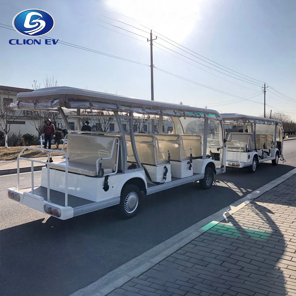 Towing Electric 28 Passenger Sightseeing Tourist Bus for Amusement Park
