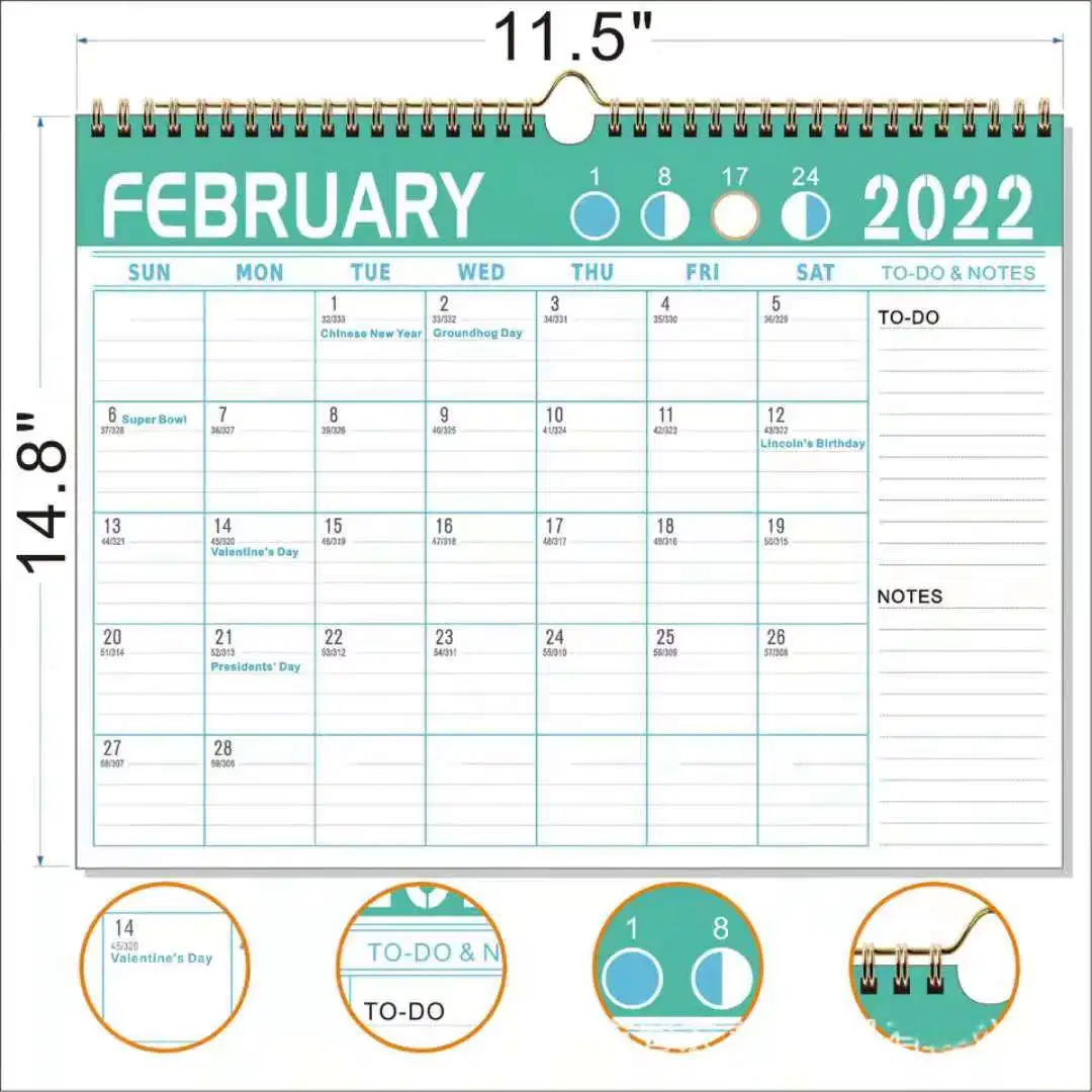 Customized Calendar Yearly Calendar Advertising Wall Calendar Office Supply Wall Calendar