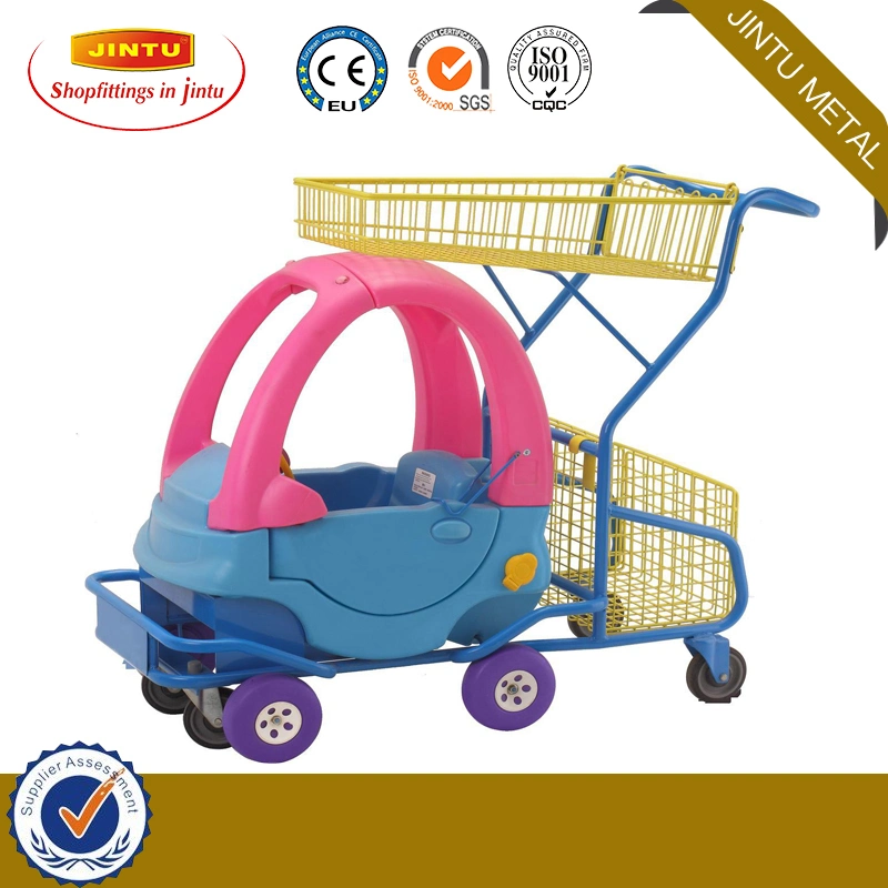 China-Made Supermarket Cart Kid Trolley with Toy Car