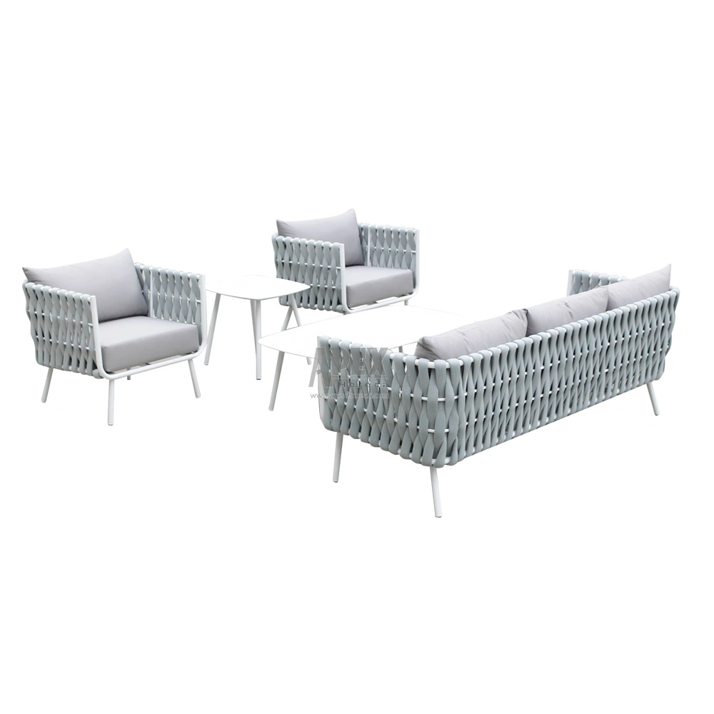 Aluminum Frame Patio Garden Rope Home Living Room Sofa Set