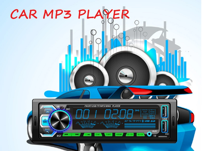 مشغل صوت MP3 للسيارة بلوحة ثابتة مدخل Aux USB SD راديو FM صوتي للسيارة