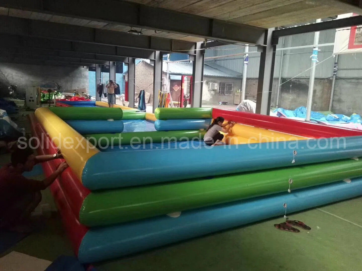 Piscina hinchable de grandes equipos de juego para niños piscina de arena para el Parque de Atracciones