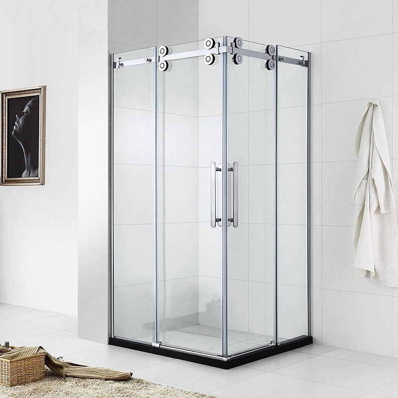 Household Modern Bathroom Pulley Double Door Split Tempered Glass Simple Shower Room