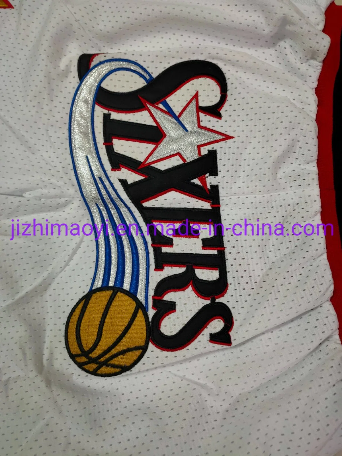 Mayoreo Dropshipping N-B-a cortos sólo Don 76ers Stitch bordados Basketball Shorts