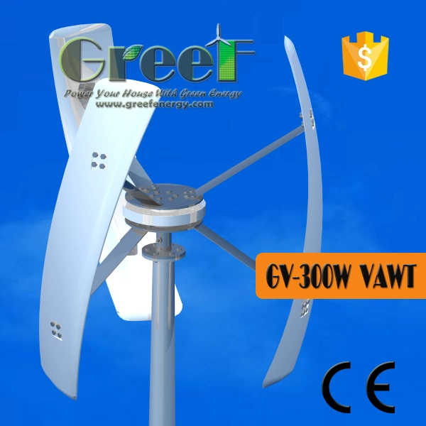 300W 1kw 2kw 160rpm Vertical Vawt Windturbine Generator for Home