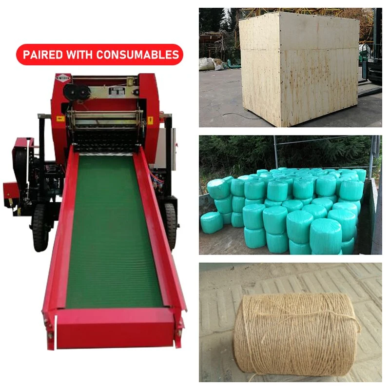 Automatic Hydraulic Hay Baler for Walking Tractor ATV Stationary Hay Baler Silage Packing Machine