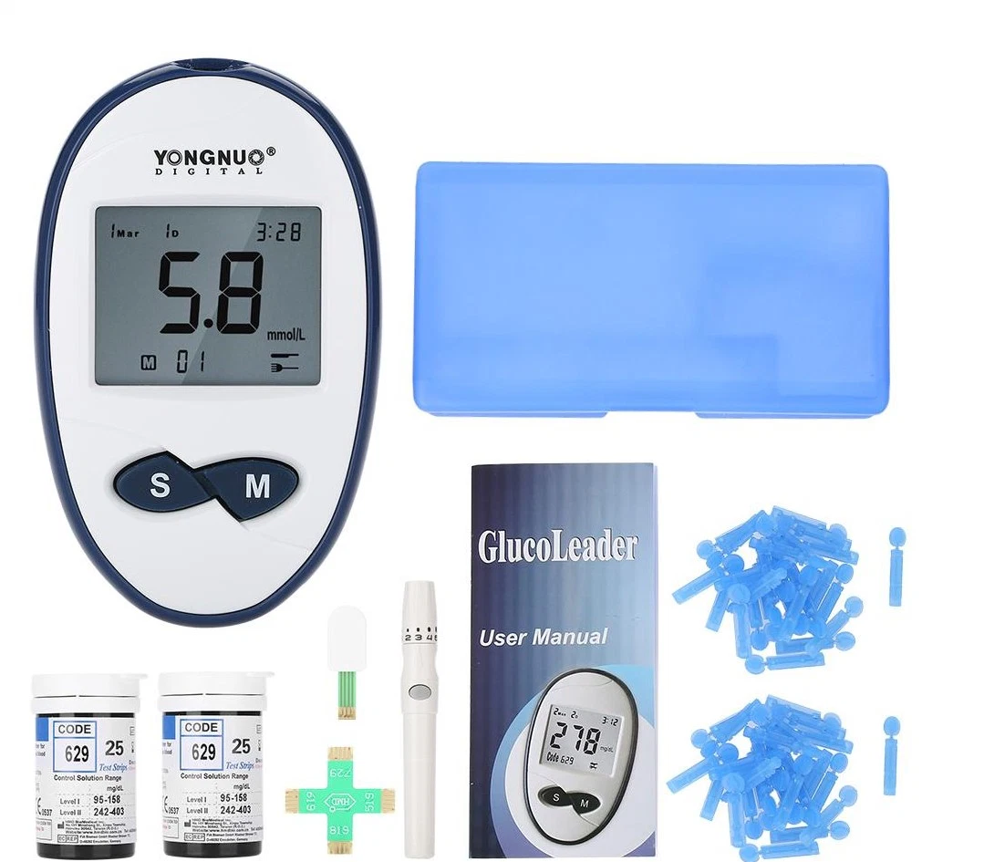 Household Medical Grade Glucometer with Test Strips China Blood Sugar Glucometer